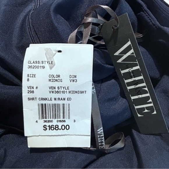 WHITE BY VERA WANG Sz 8 Vertical Ruffles Sheer Lined Knee Length Dress NEW - Picture 11 of 11